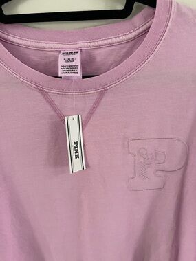 XL PINK Victoria's Secret Lilac Patch Crewneck Long Sleeve T-Shirt